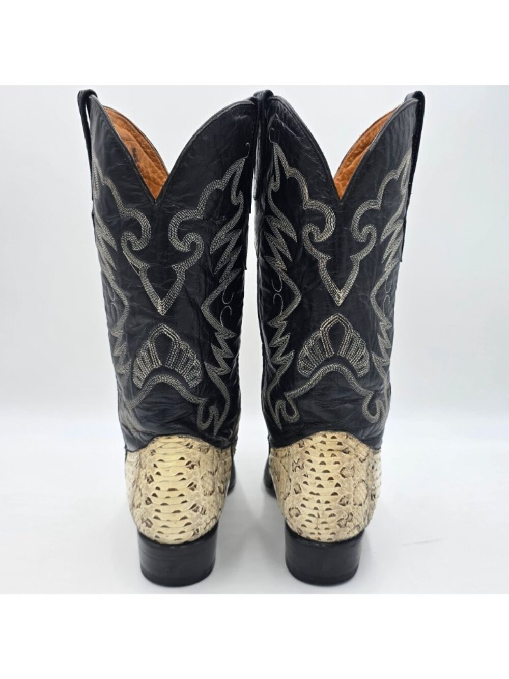Vintage 10.5 Russel’s Viper Natural Snakeskin Cuadra Exotic Cowboy Western Boots - Picture 15 of 16